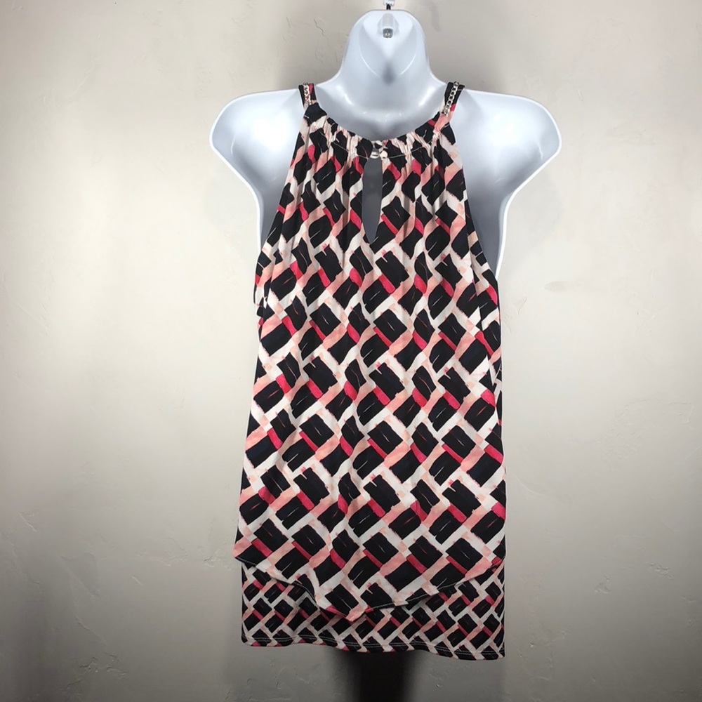 White House Black Market sleeveless blouse sz med - Picture 4 of 6